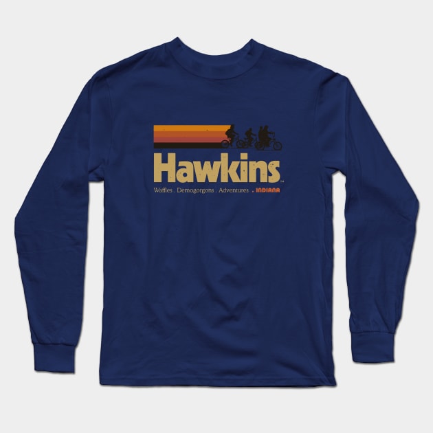 Visit Hawkins Indiana Vintage 80's TV Series Long Sleeve T-Shirt by vo_maria